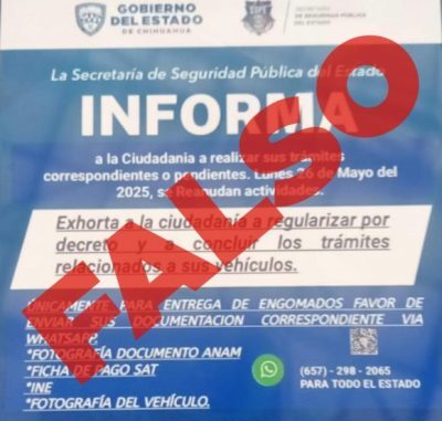 Alerta SSPE sobre trámites no oficiales de regularización vehicular