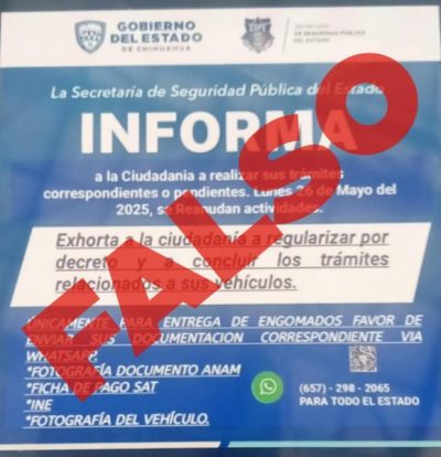 Alerta SSPE sobre trámites no oficiales de regularización vehicular