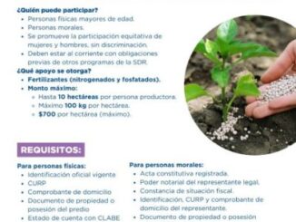Invita SDR a productores agrícolas a acceder a subsidios para fertilizantes