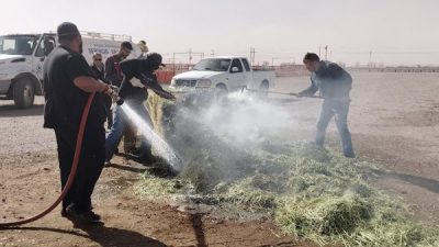 Bomberos Voluntarios de Ascensión controlan incendio en la Asociación Ganadera Local